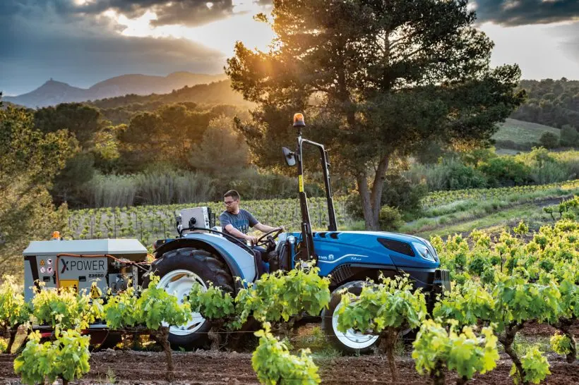 New Holland fruit tractor and New Holland Braud Havester